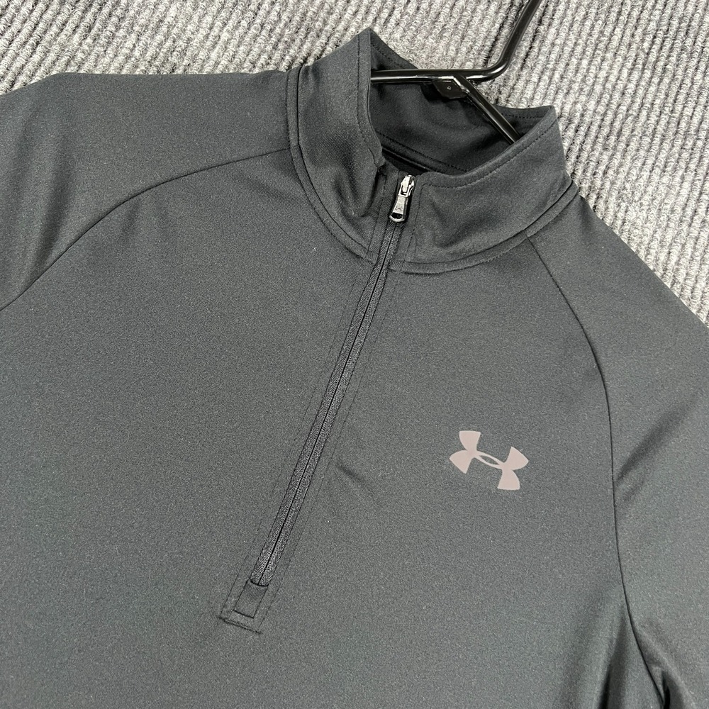 Under Armour Pullover Womens XS Extra Small Black Long Sleeve 1/4 Zip Loose Fit